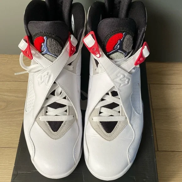 Air Jordan 8 Retro 10.5 white/black-true red